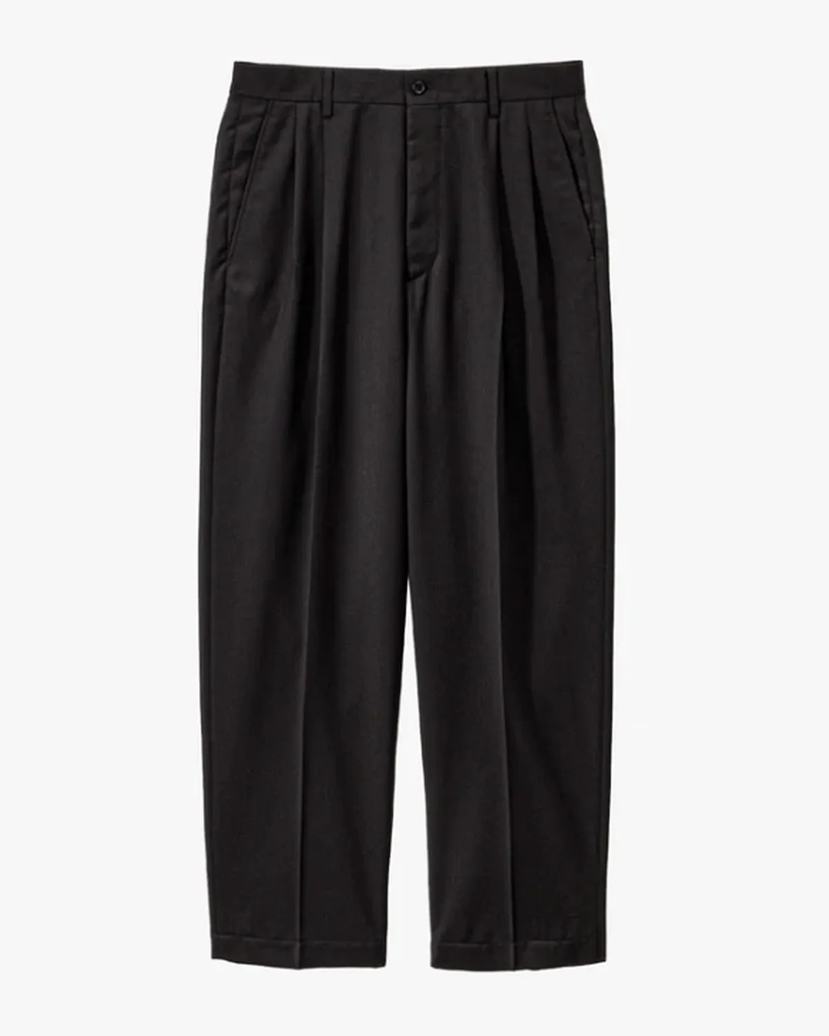 Graphpaper / Melange Herringbone Pleated Wide Trousers (GM261-40332)