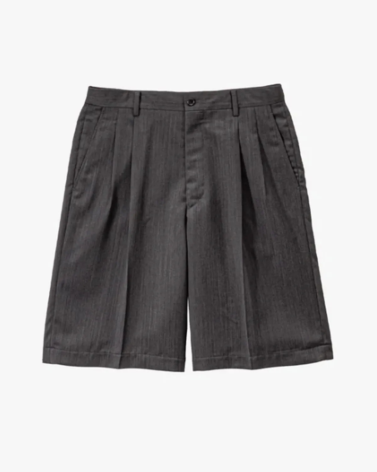 Graphpaper / Melange Herringbone Pleated Wide Shorts (GM261-40333)