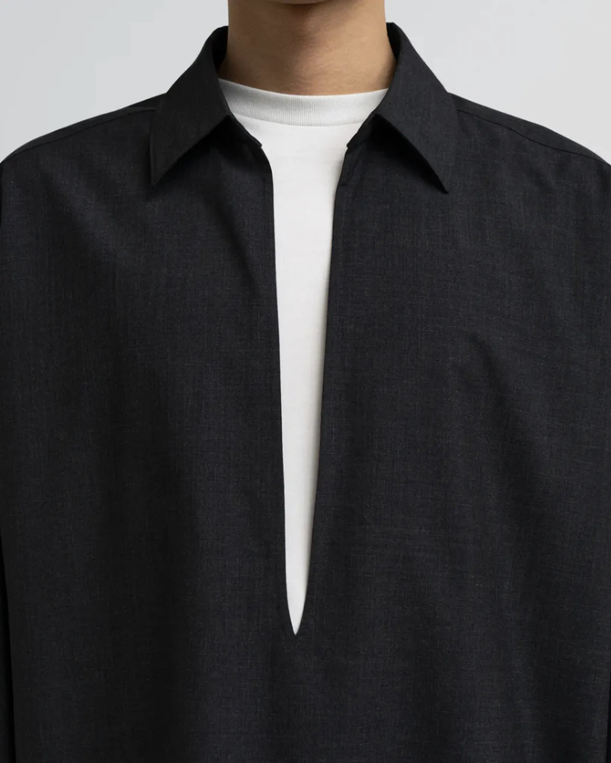 Graphpaper / Fine Wool Heather L/S Skipper Shirt (GU261-50320)