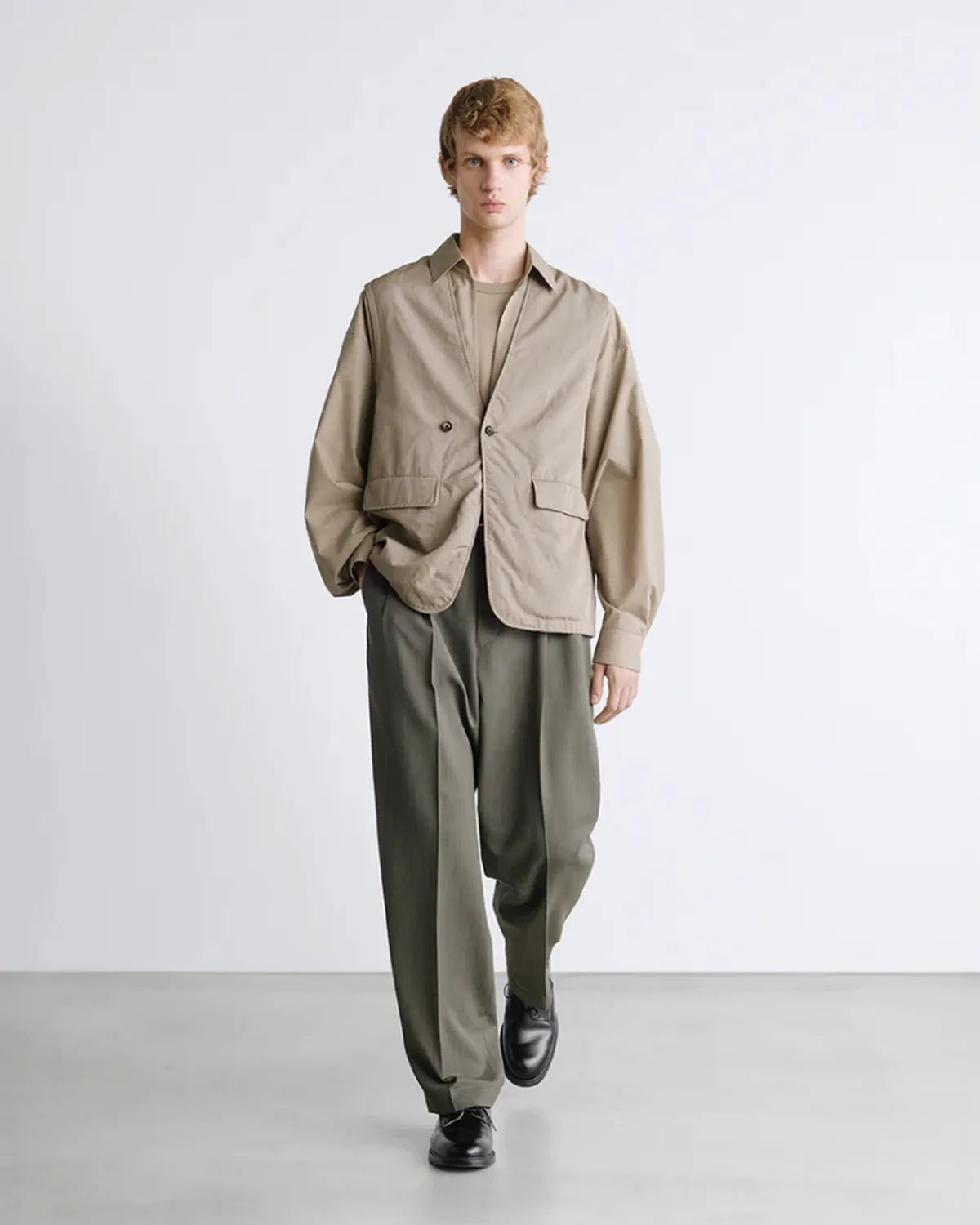 Graphpaper / Fine Wool Heather L/S Skipper Shirt (GU261-50320)