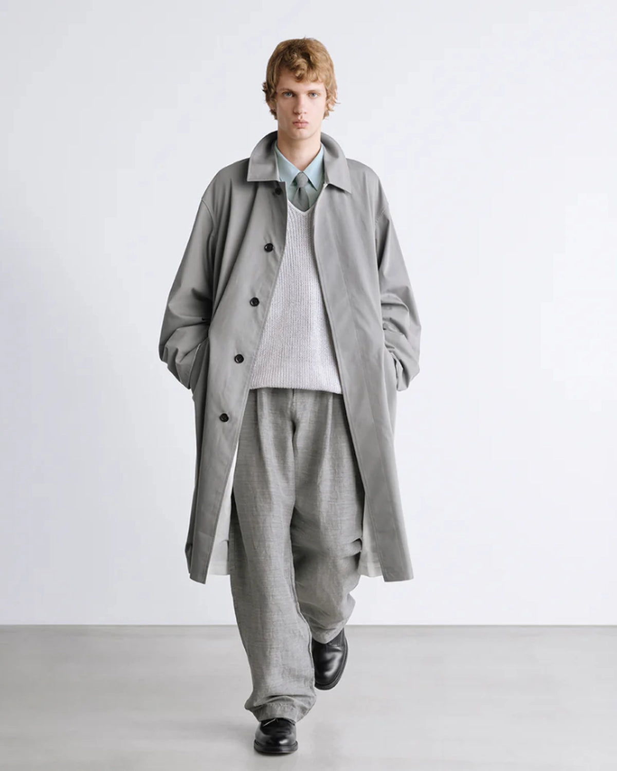 Graphpaper / Linen Cupro Back Satin Belted Pants (GM261-40371)