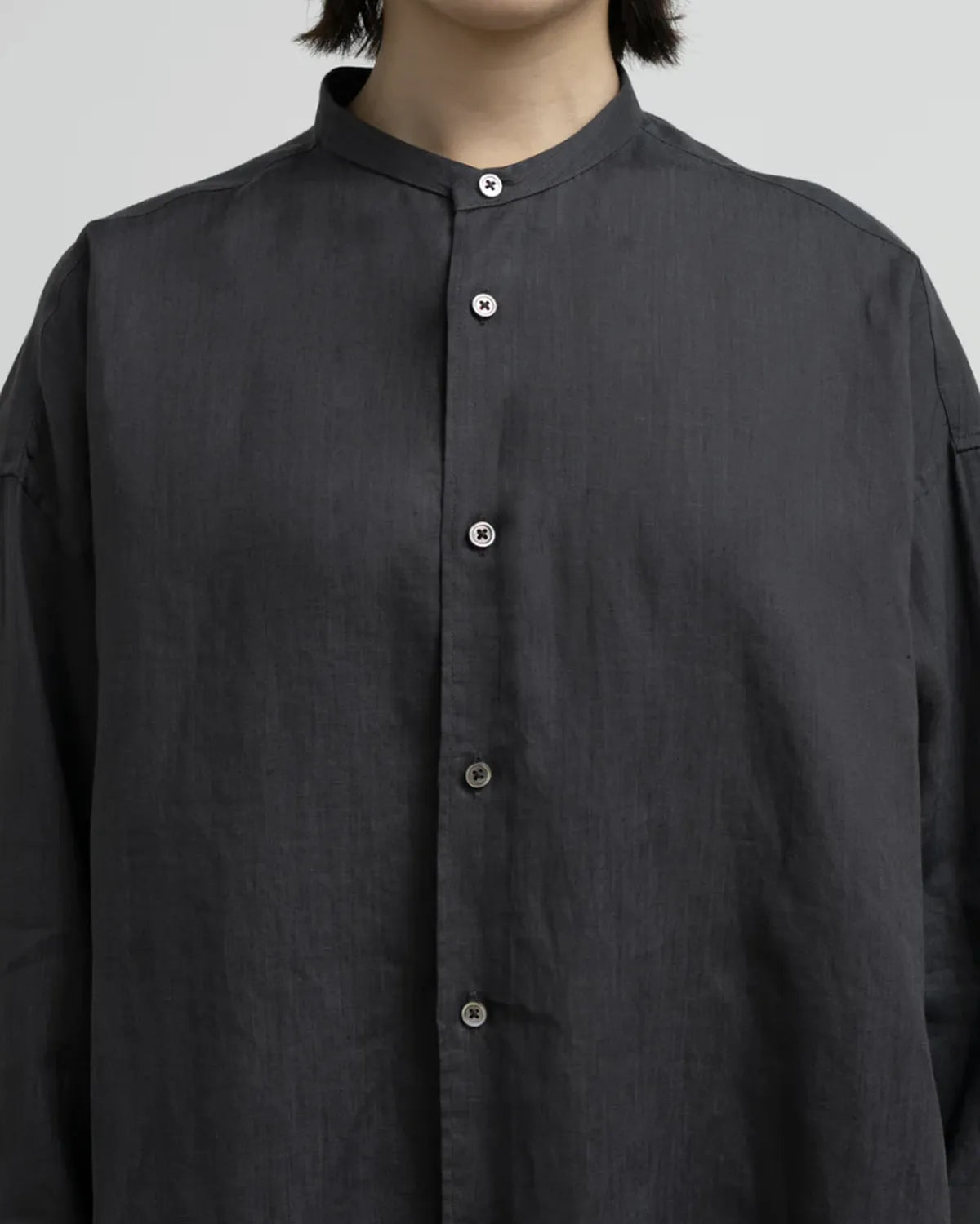 Graphpaper / Linen L/S Oversized Band Collar Shirt (GL262-50044B)