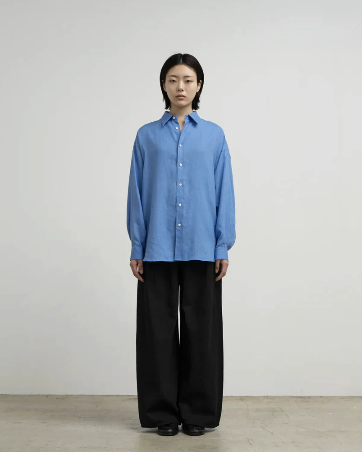 Graphpaper / Linen L/S Oversized Regular Collar Shirt (GL262-50043B)