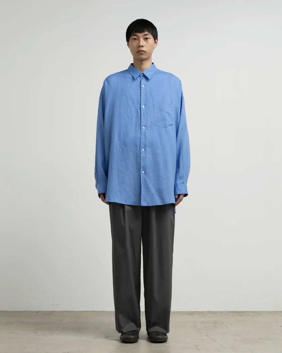 Graphpaper / Linen L/S Oversized Regular Collar Shirt (GM262-50039B)