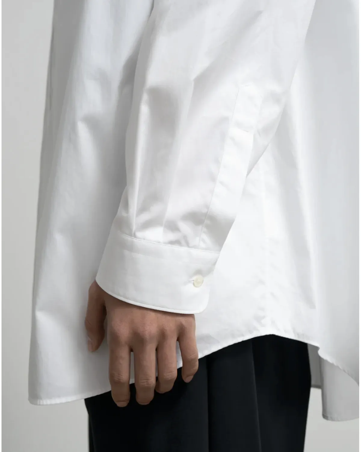 Graphpaper / High Count Band Collar Round Cut Oversized Shirt (GM263-50031B)