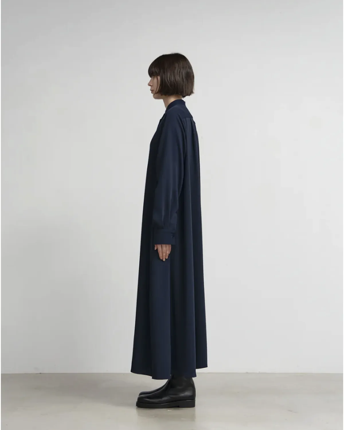 Graphpaper / Satin Band Collar Dress (GL263-60090B)