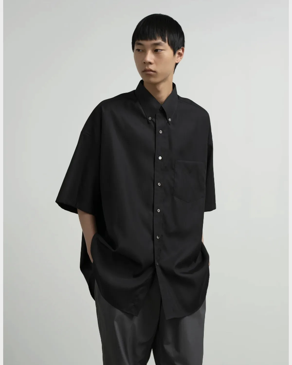 Graphpaper（グラフペーパー） / Easy Care Poplin S/S Oversized B.D