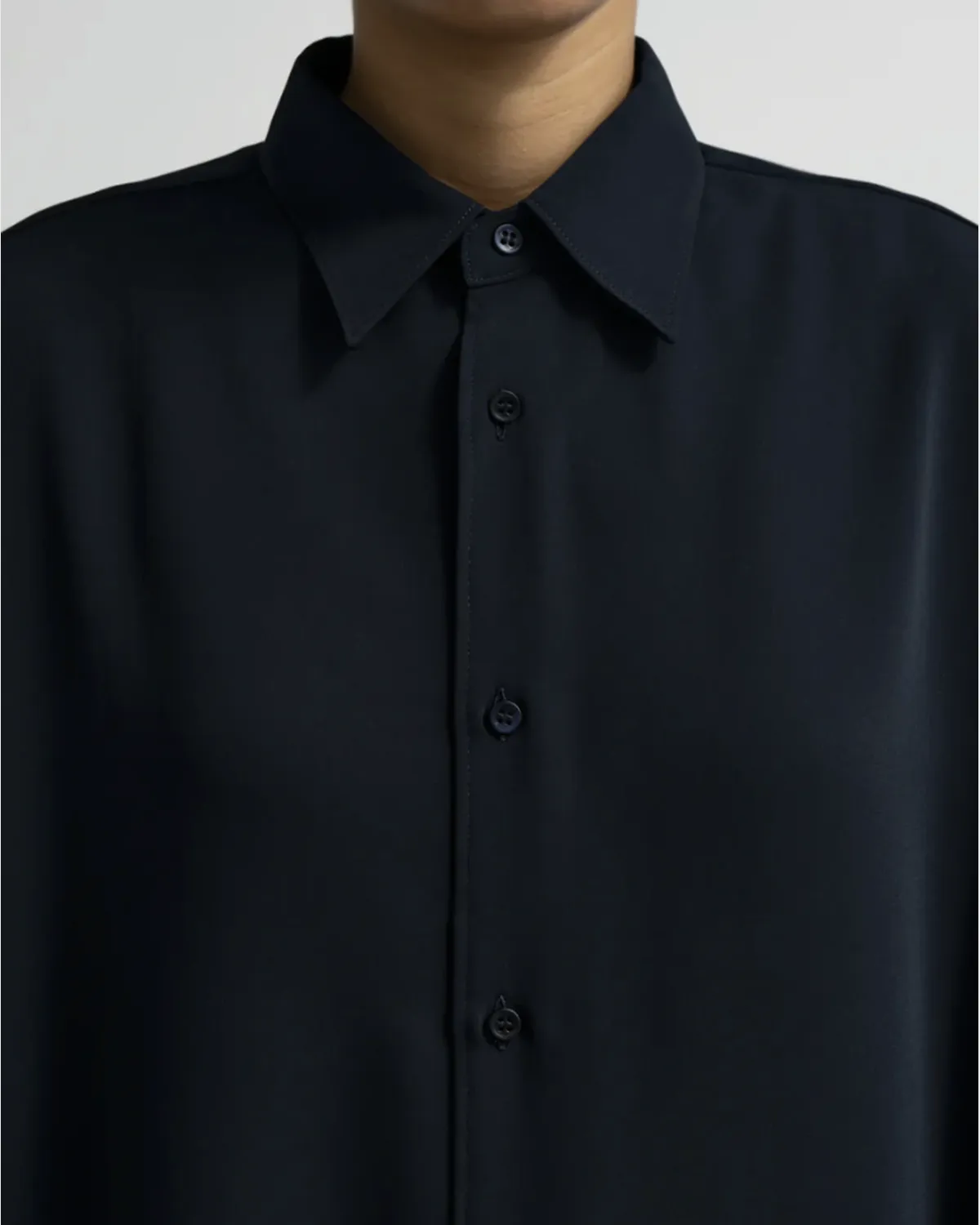 Graphpaper / Satin Oversized Regular Collar Shirt (GL263-50093B)