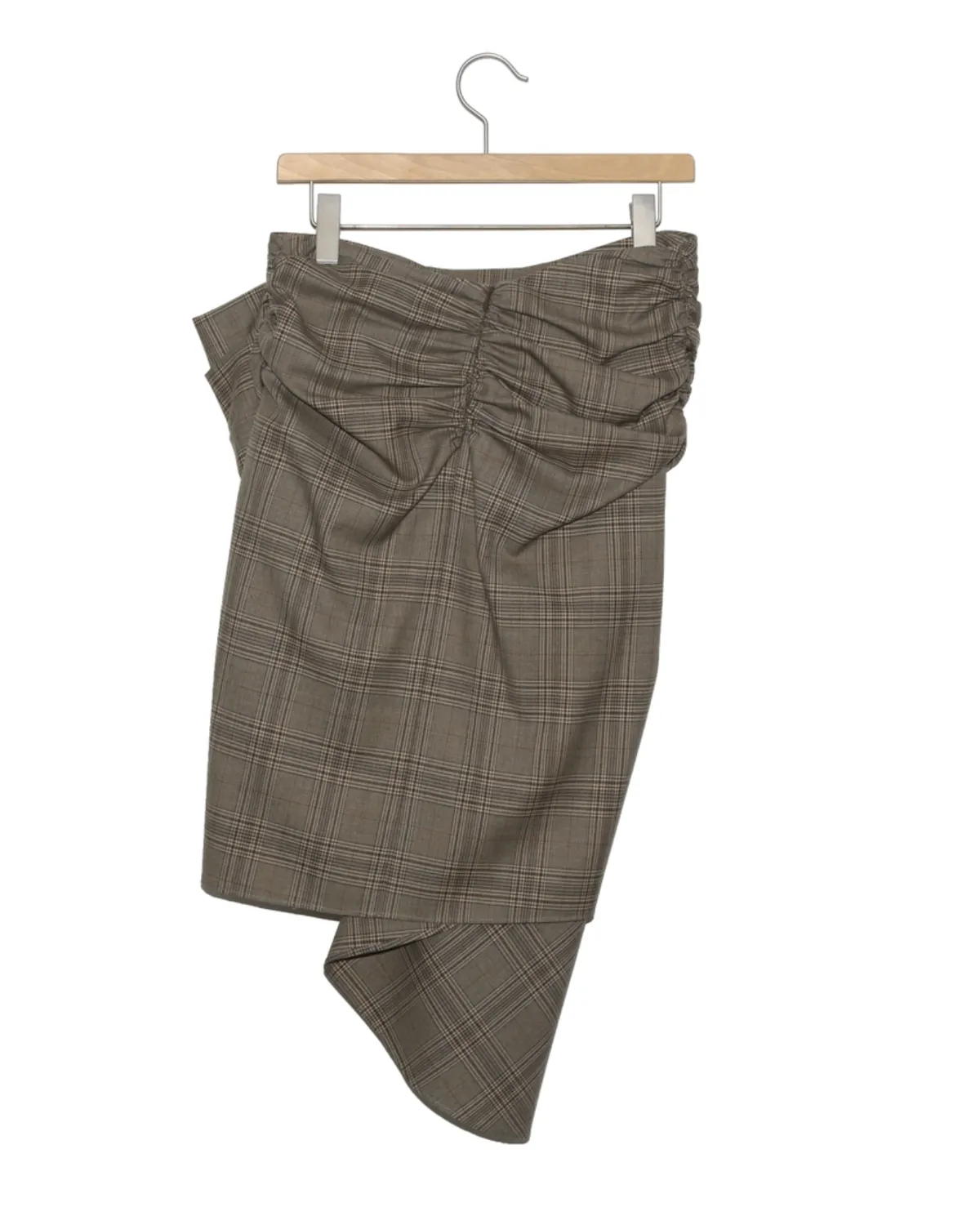 BOWTE / SUPER 130'S GLEN CHECK TUCK & BOW DETAIL SKIRT (262-05-0007)