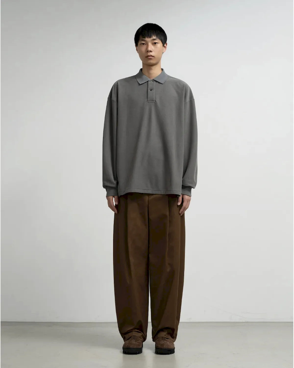 Graphpaper / Pique Velour Jersey L/S Polo (GM263-70255)