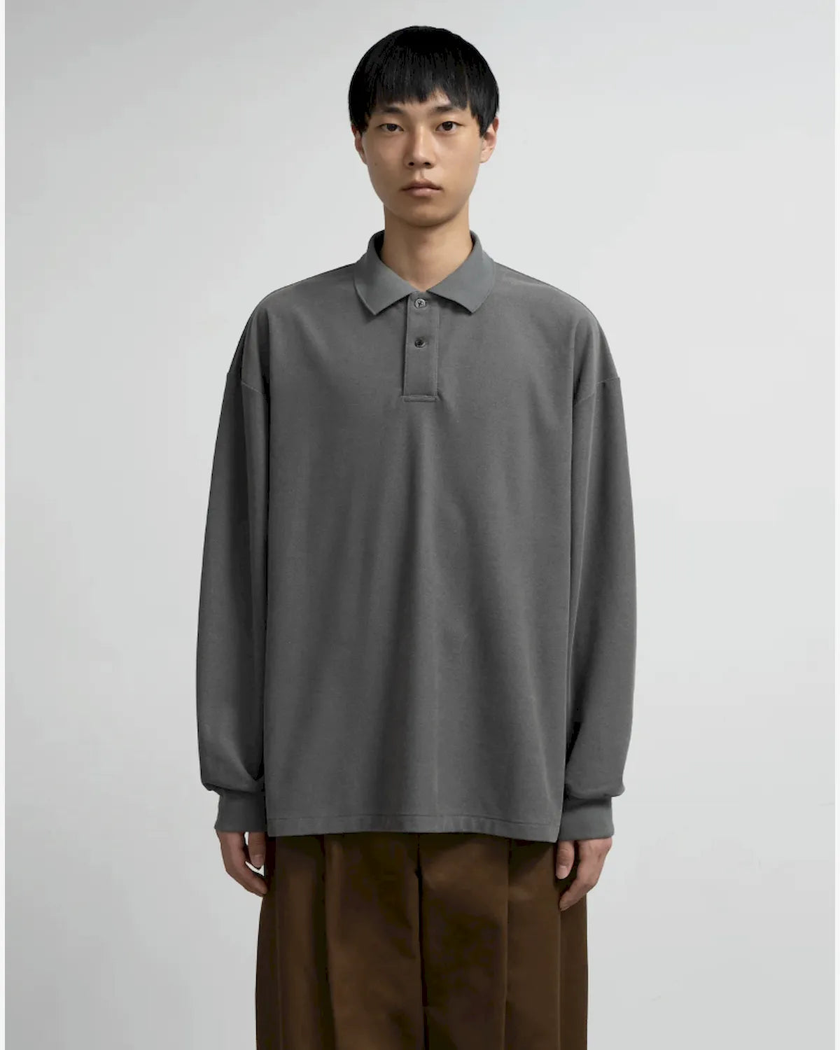 Graphpaper / Pique Velour Jersey L/S Polo (GM263-70255)