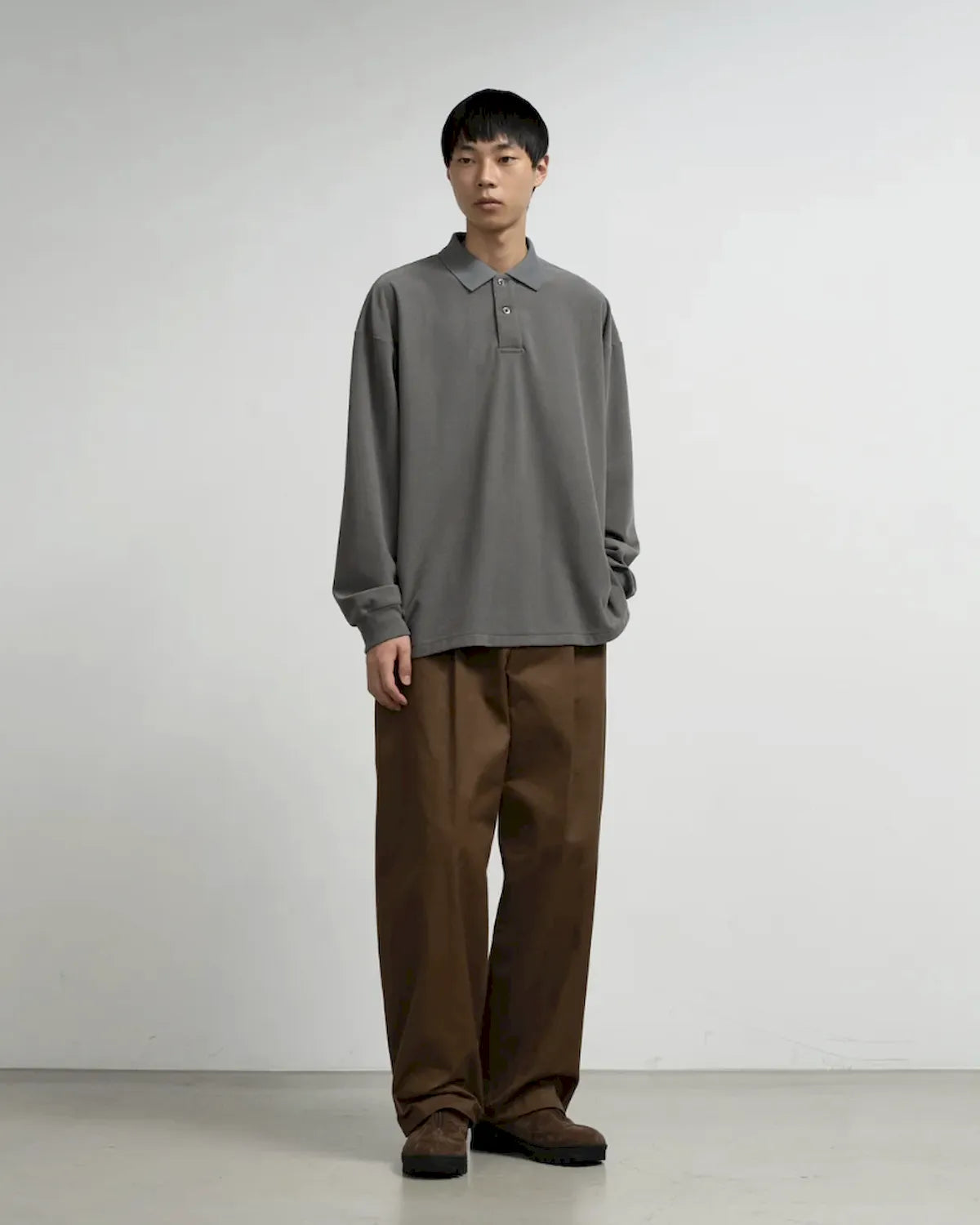 Graphpaper / Pique Velour Jersey L/S Polo (GM263-70255)
