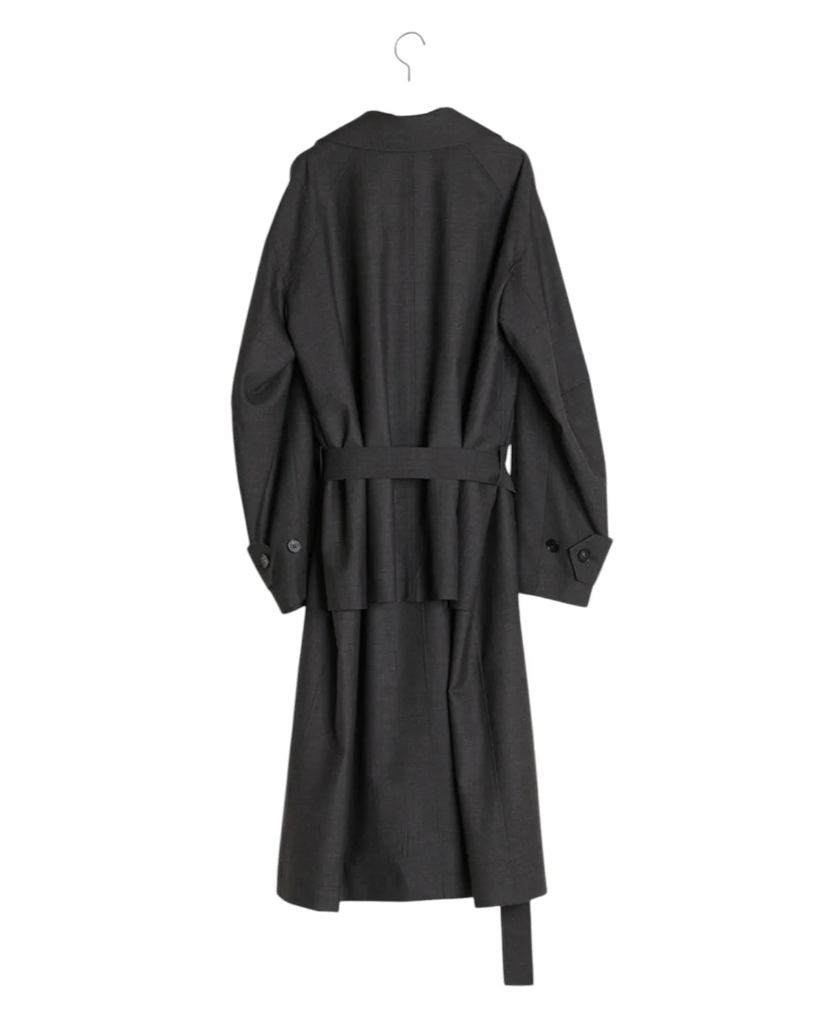 IHNN / Wool Low-Waisted Belted Trench Coat (ID26A-CT01)