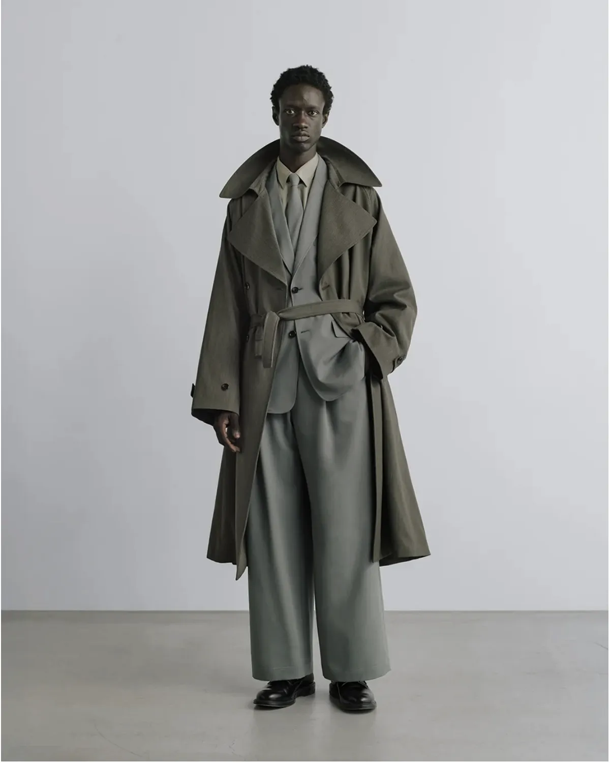 Graphpaper / Melange Pique Insulated Trench Coat (GM263-10440)