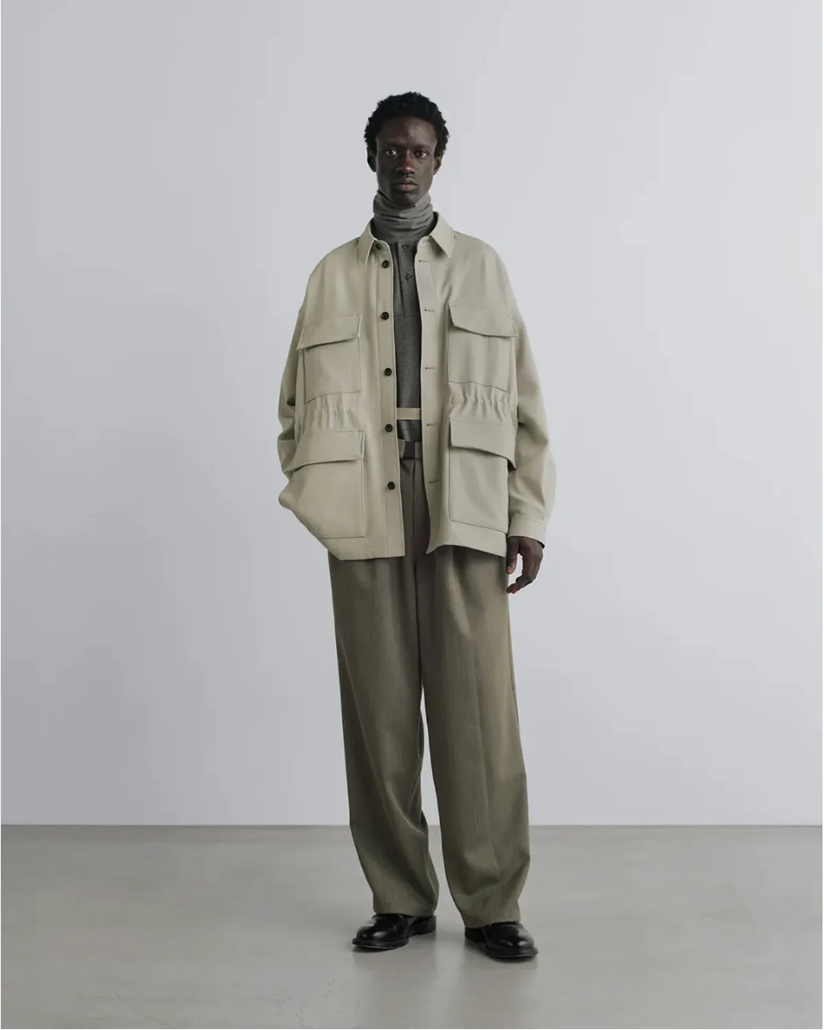 Graphpaper / Back Satin Wool Gabardine Field Jacket (GM263-30400)