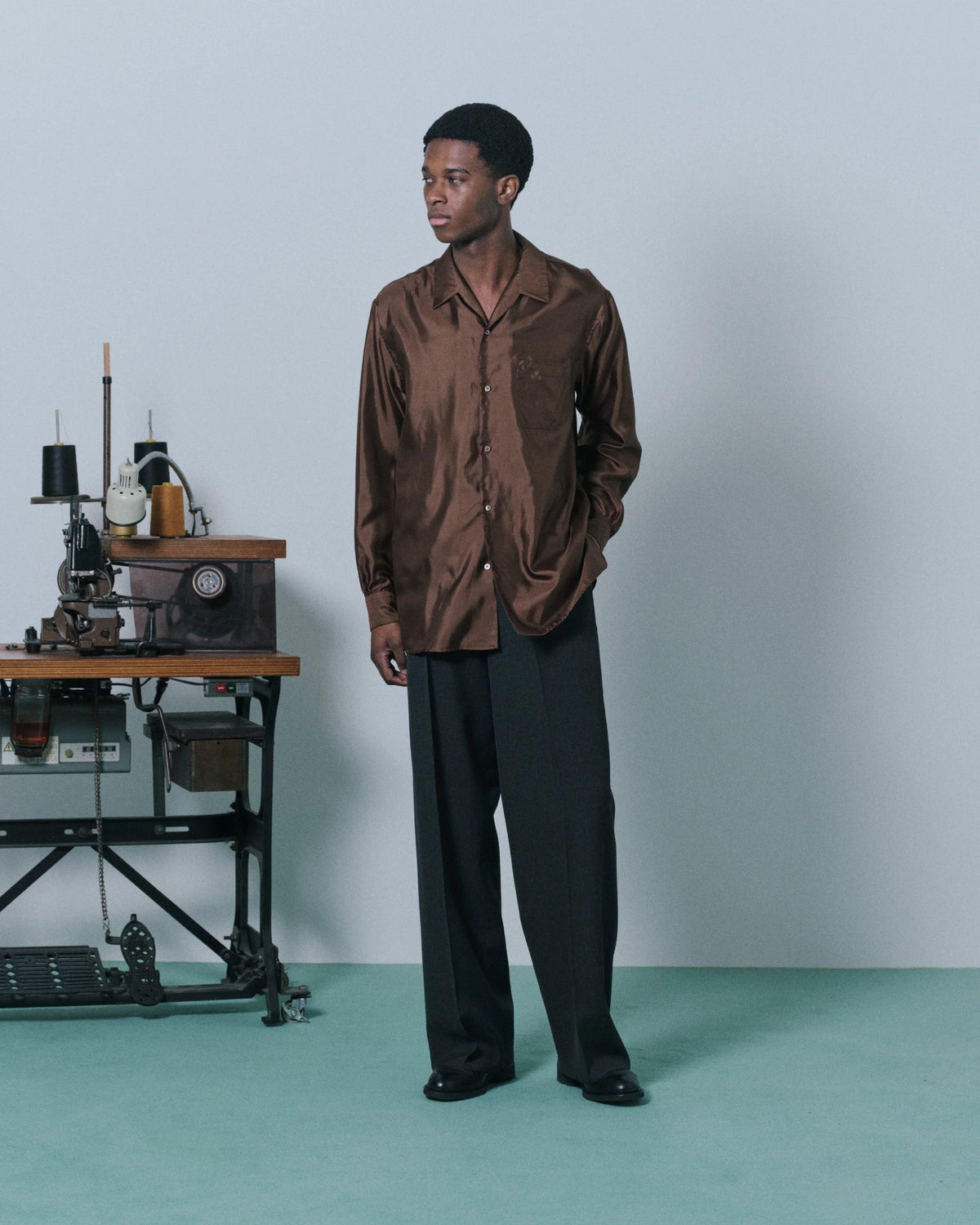 MARKAWARE / Organic Wool Survival Cloth® Flat Front Wide Trousers (A26C07PT03C)