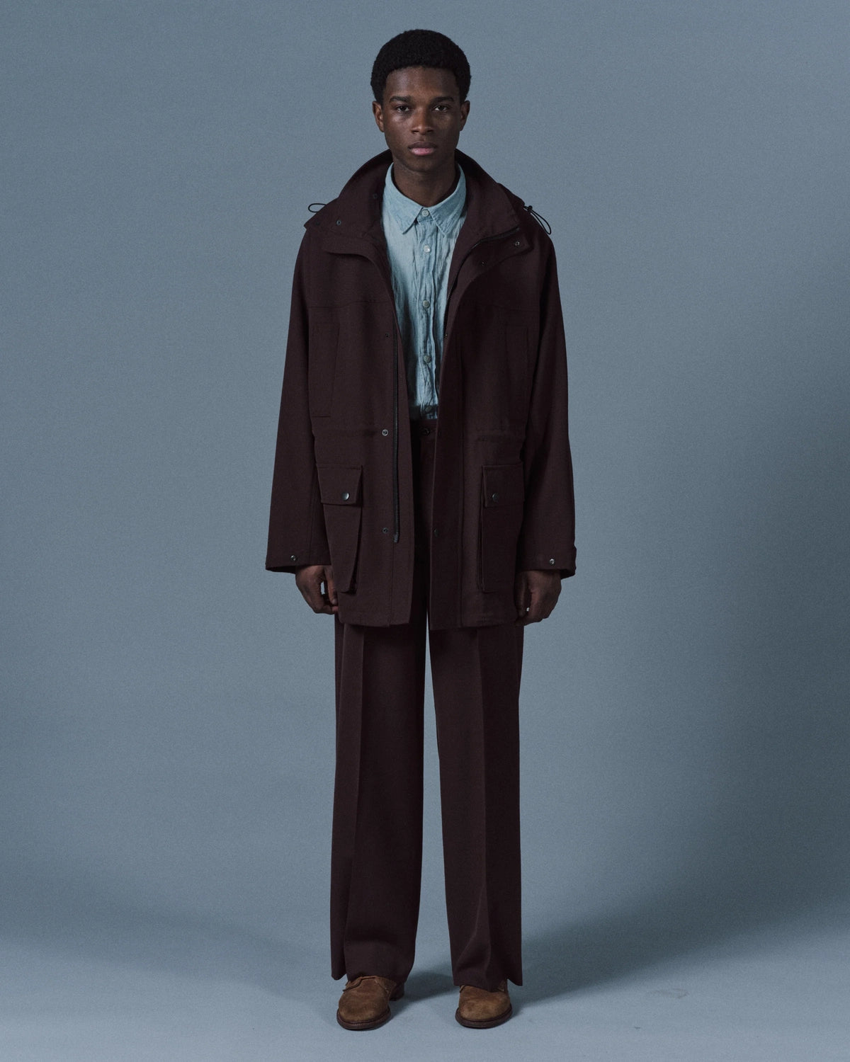 MARKAWARE / Organic Wool Survival Cloth® Flat Front Wide Trousers (A26C07PT03C)