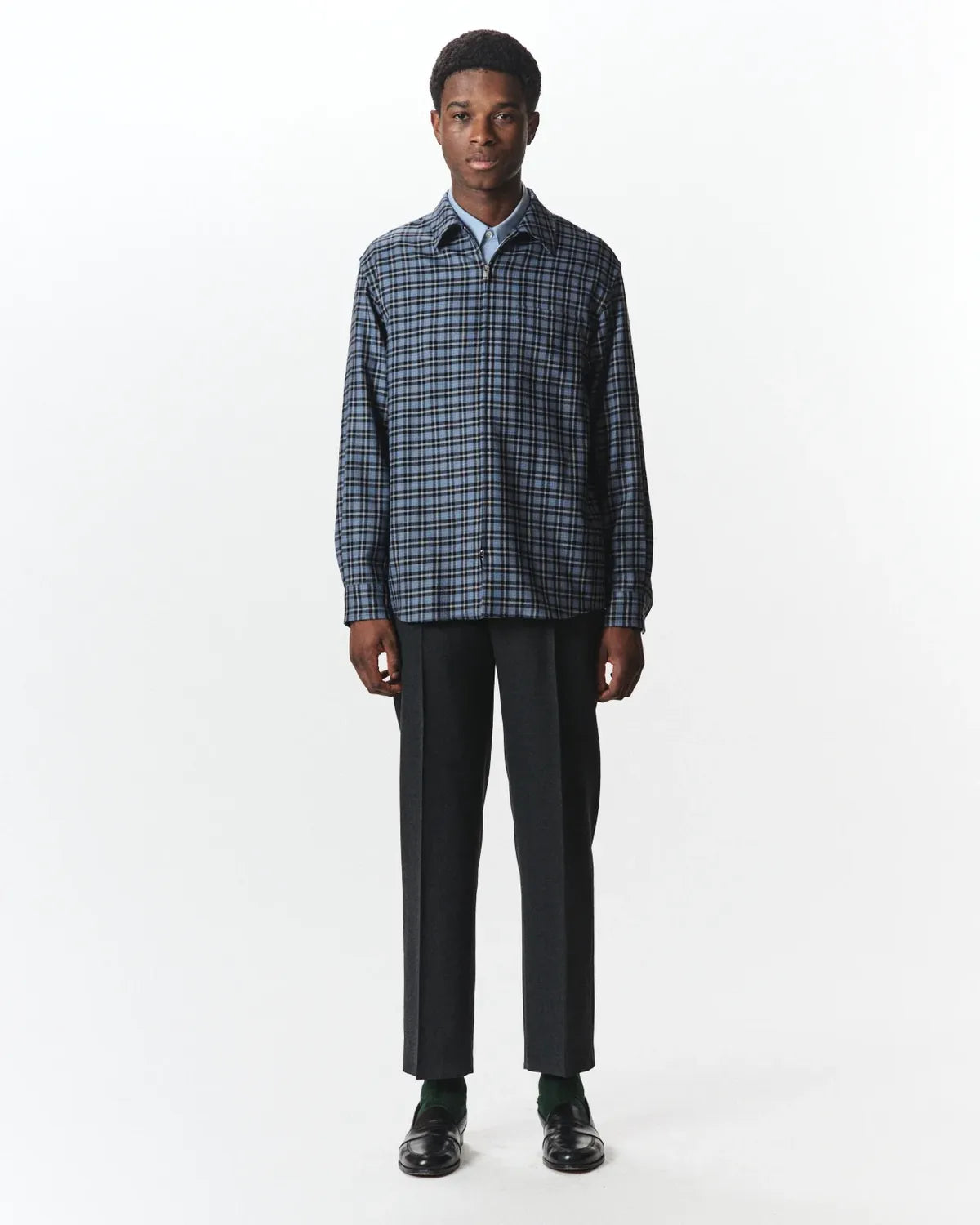 MARKAWARE / Organic Wool Viyella / Zip Shirt (A26C17SH03C)
