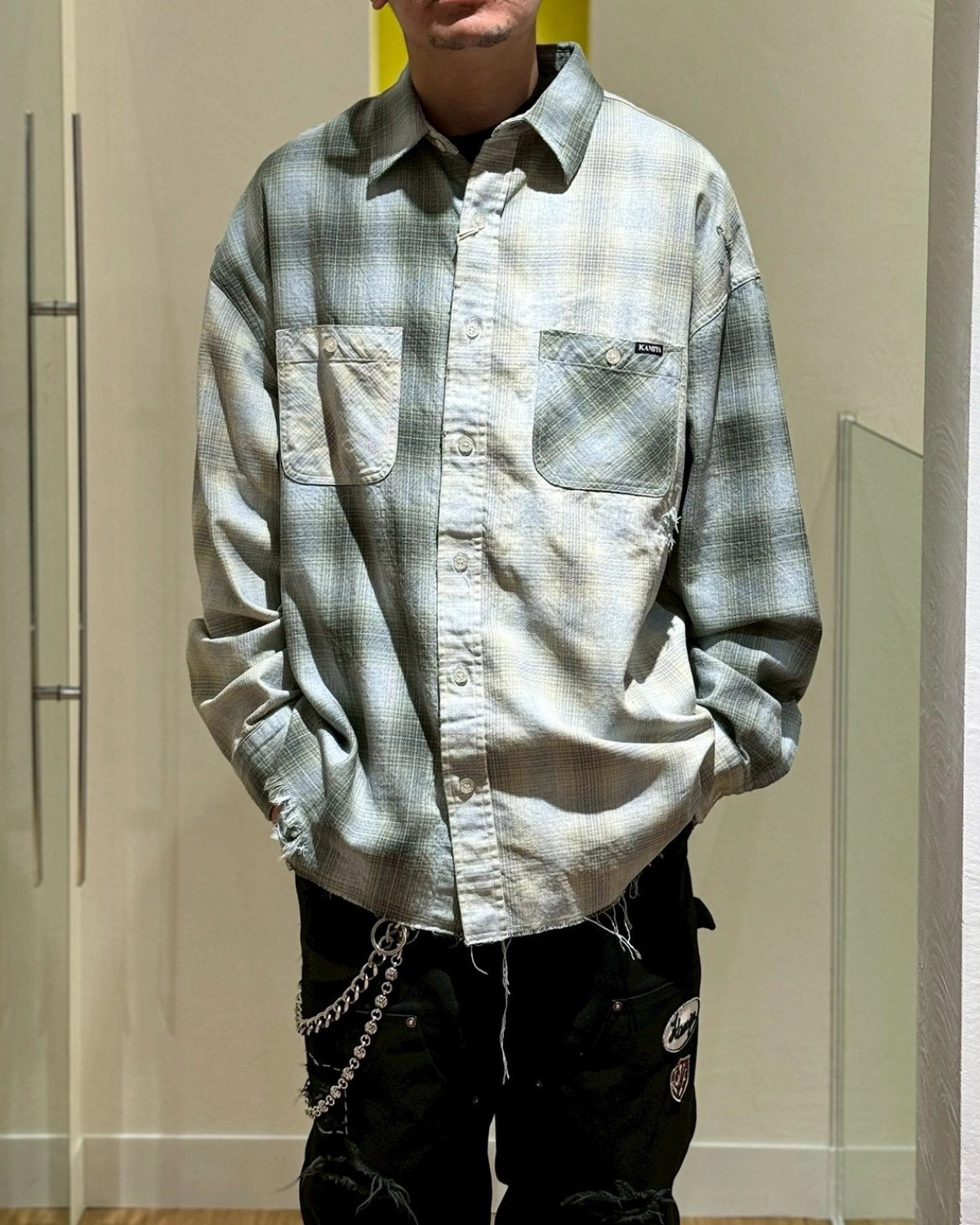 KAMIYA / Repaired Crazy Check Shirt (G16SH052)