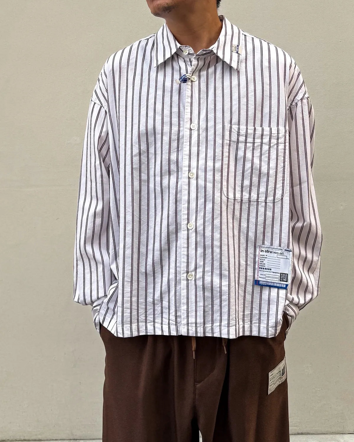 Maison MIHARA YASUHIRO in・stru(men-tal). / C/R STRIPE DRESS SHIRT (I17SH132)