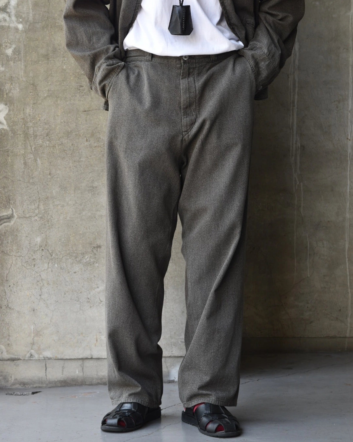 A.PRESSE / Vintage Black Chambray Work Pants (25AAP-04-22)