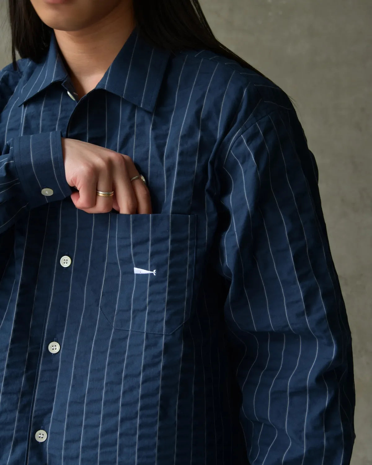DESCENDANT / MILPITAS STRIPE LS SHIRT (261CPDS-SHM03)