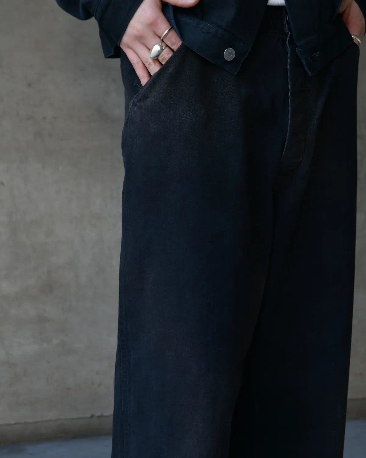 A.PRESSE / Vintage Black Denim Work Pants (26SAP-04-35)