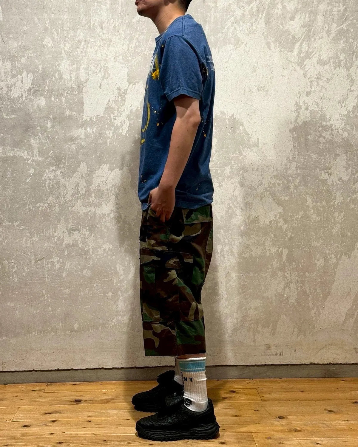 mindseeker / Vintage Remake Iron Cross Patch Camo Cargo Shorts (MSV-25-148)