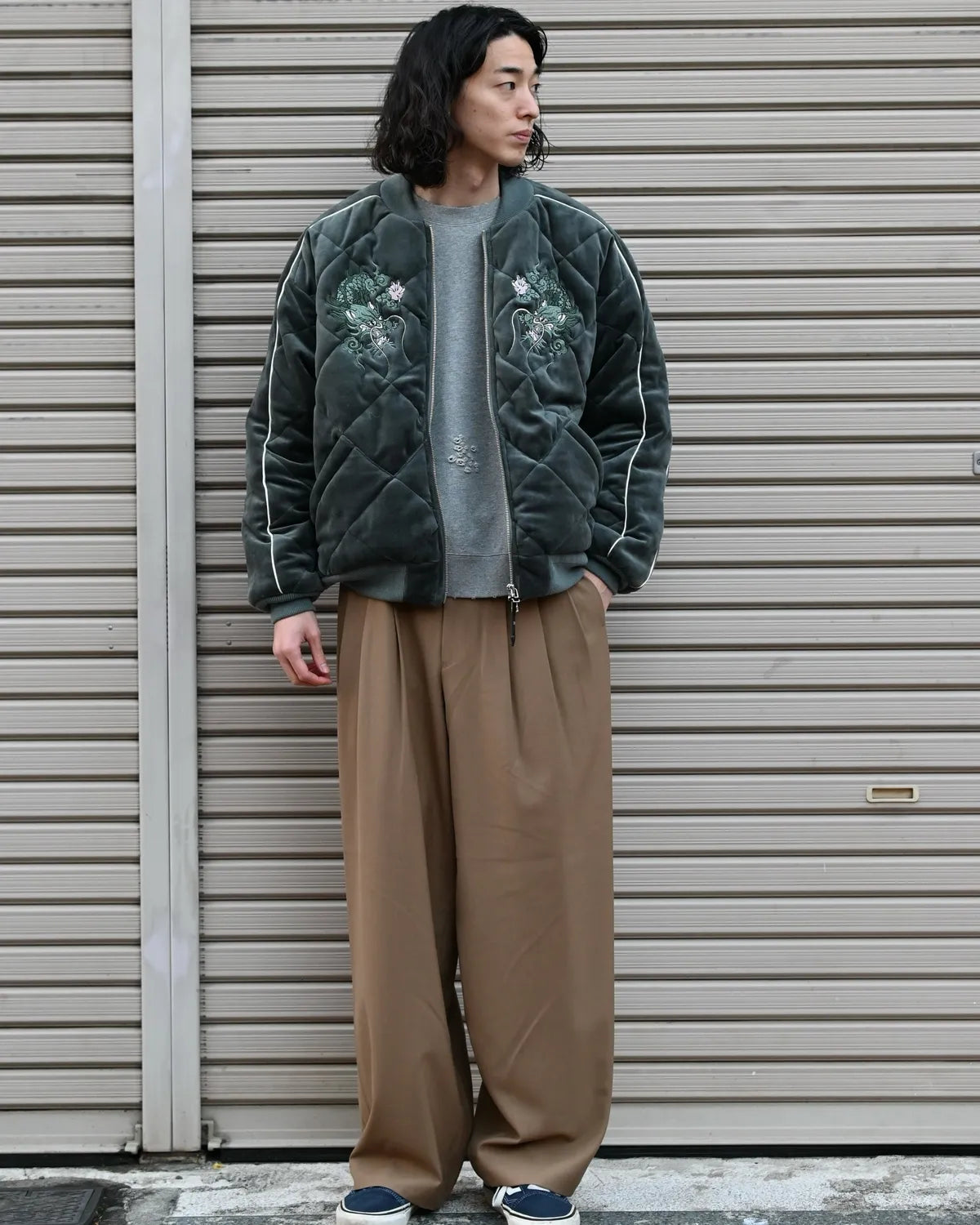 DELUXE / DELUXE × TIGHTBOOTH VELOUR SOUVENIR JKT (26SD5344)