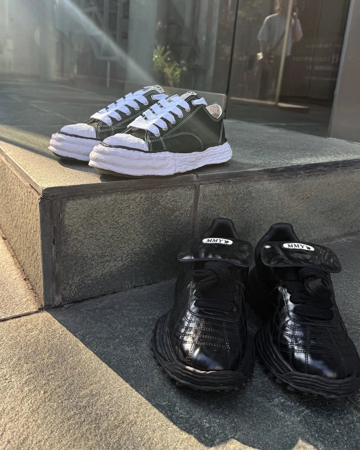 Maison MIHARA YASUHIRO / "SCOTT" OG Sole Wrinkled Leather Low-top Sneakers (A17FW717)