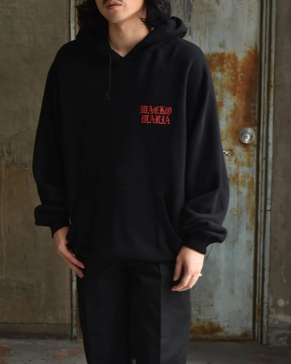 WACKO MARIA × DEATH ROW RECORDS / GARMENT DYED HOODED SWEAT SHIRT (DEATHROW-WM-SS02)
