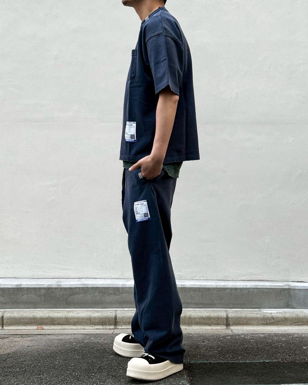 Maison MIHARA YASUHIRO in・stru(men-tal). / Sun Faded Like Distressed Pocket T-shirt (I16TS571)