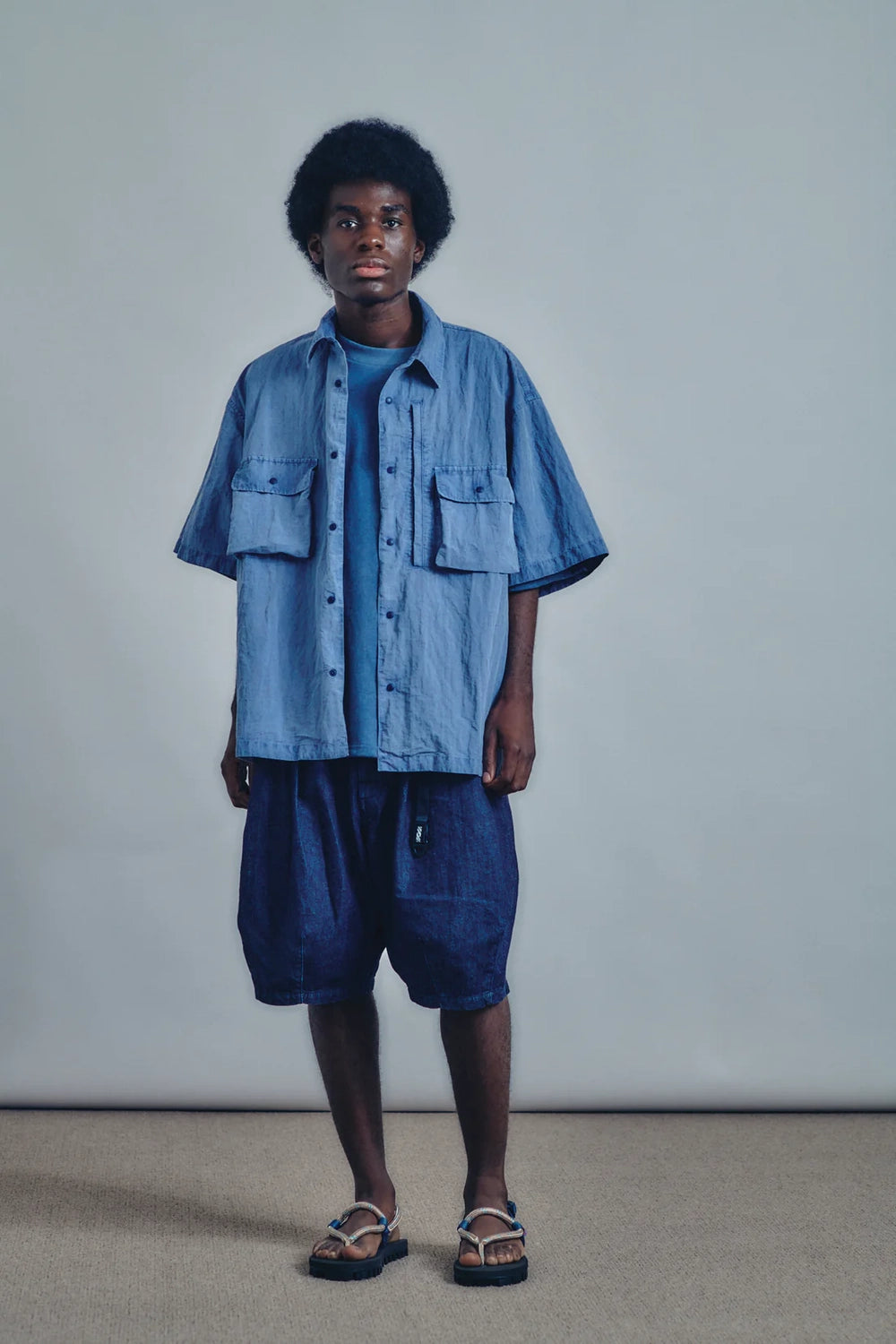 26SS今期✨シーニューヨーク　プリーツブラウス　五分袖　S　リンネル掲載 is-ness (イズネス) / Pigment-Dyed Short-Sleeve Shirt | 公式通販
