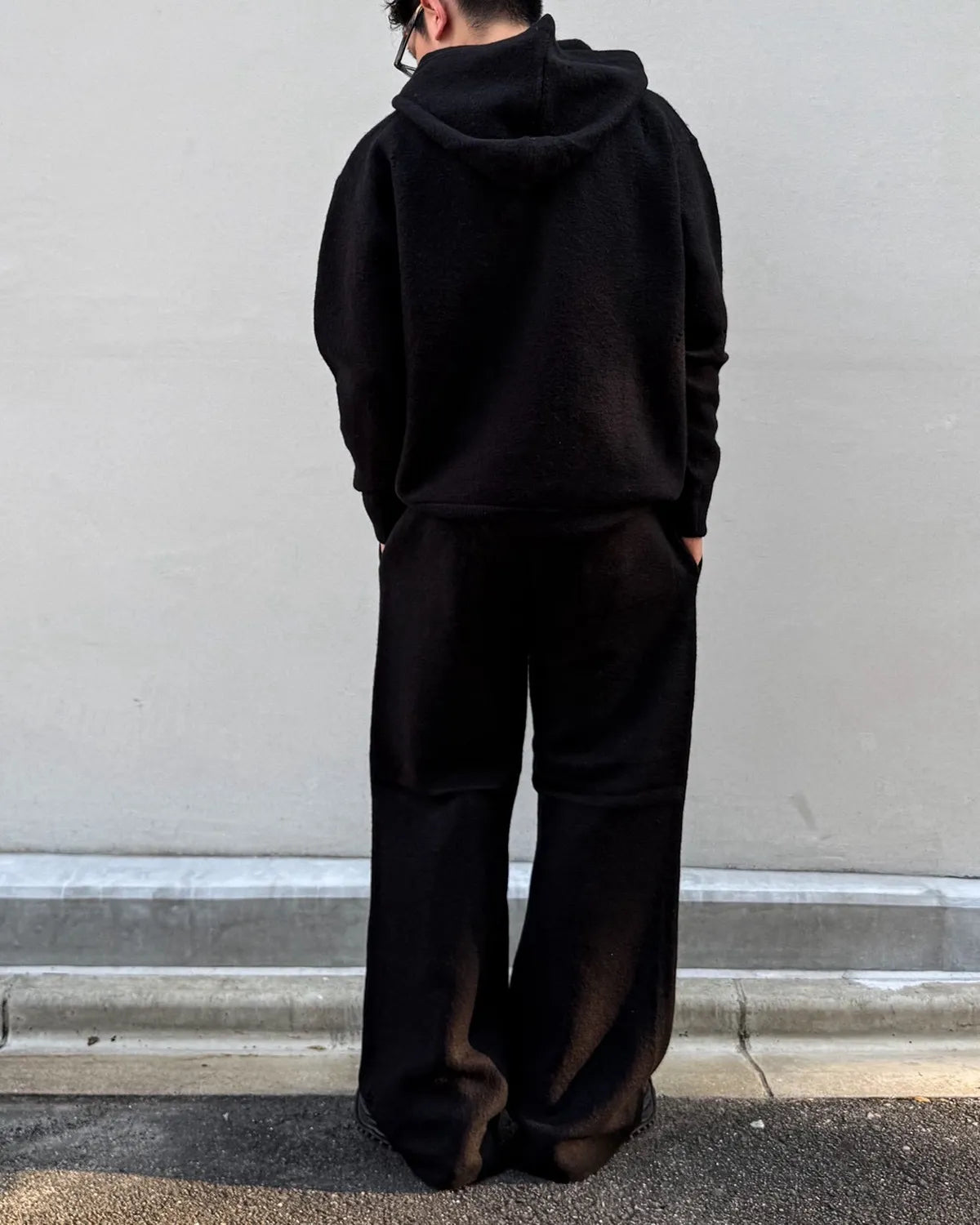KAMIYA / Embroidered Felted Wool Knit Bootcut Pants (G17PT084)