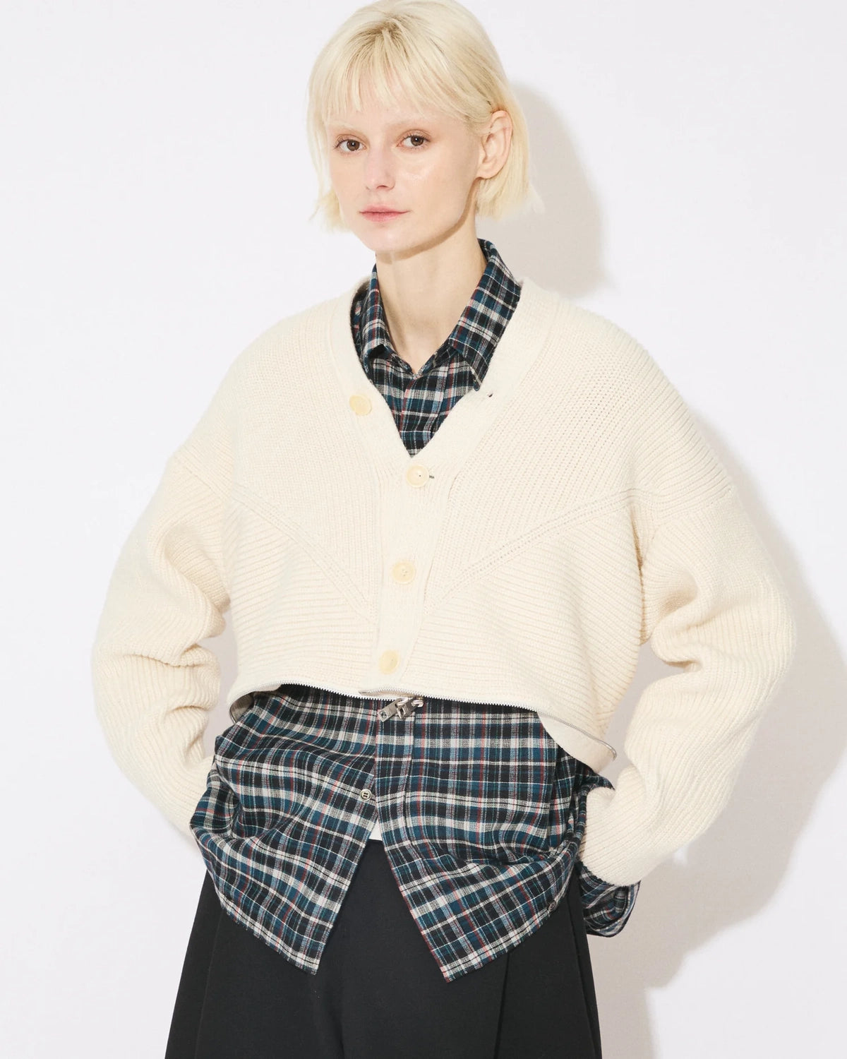 beautiful people / double-end fluffed cotton cardigan -Women's- (1646212001)