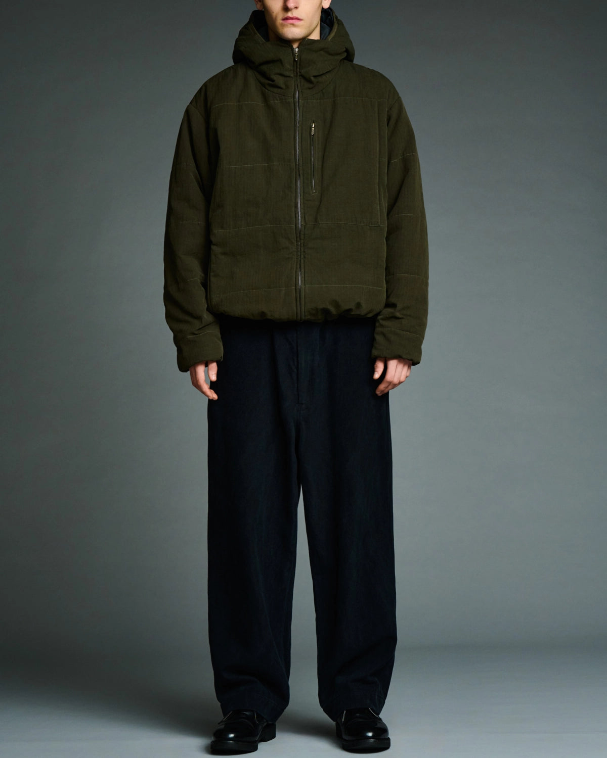 A.PRESSE / Washed Cotton Silk Linen Padded Jacket (26AAP-01-36)