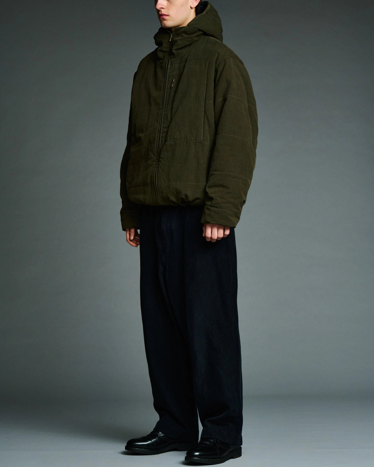 A.PRESSE / Washed Cotton Silk Linen Padded Jacket (26AAP-01-36)