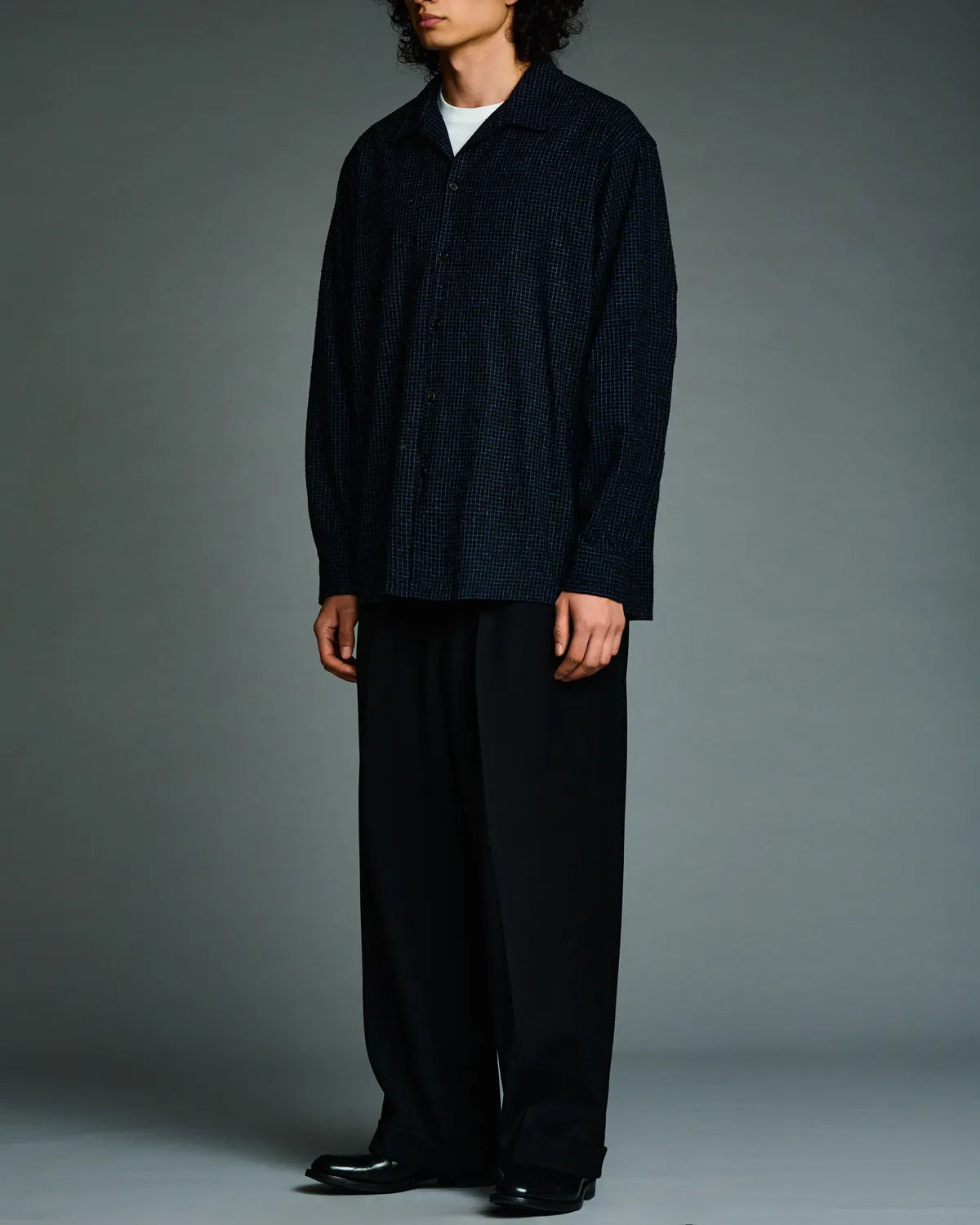 A.PRESSE / Silk Nep Loop Collar Shirt (26AAP-02-14)