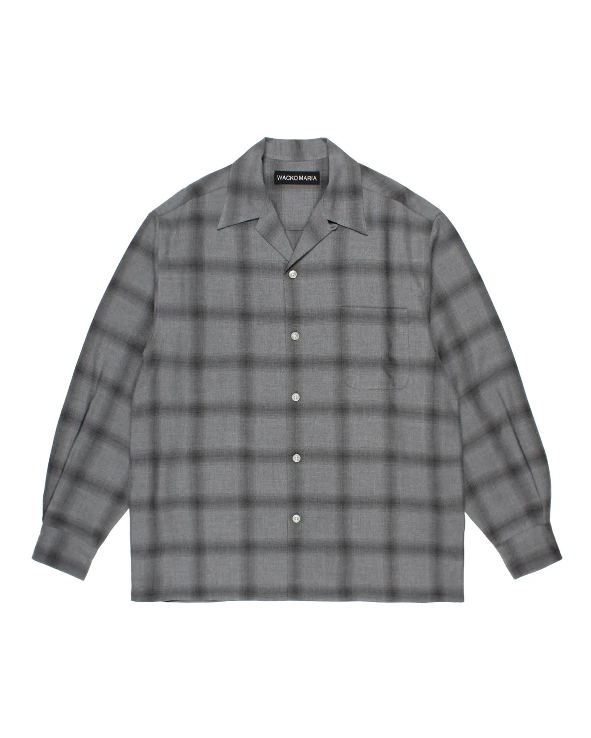 WACKO MARIA / OMBRE CHECK OPEN COLLAR SHIRT (26SSE-WMS-OC03)