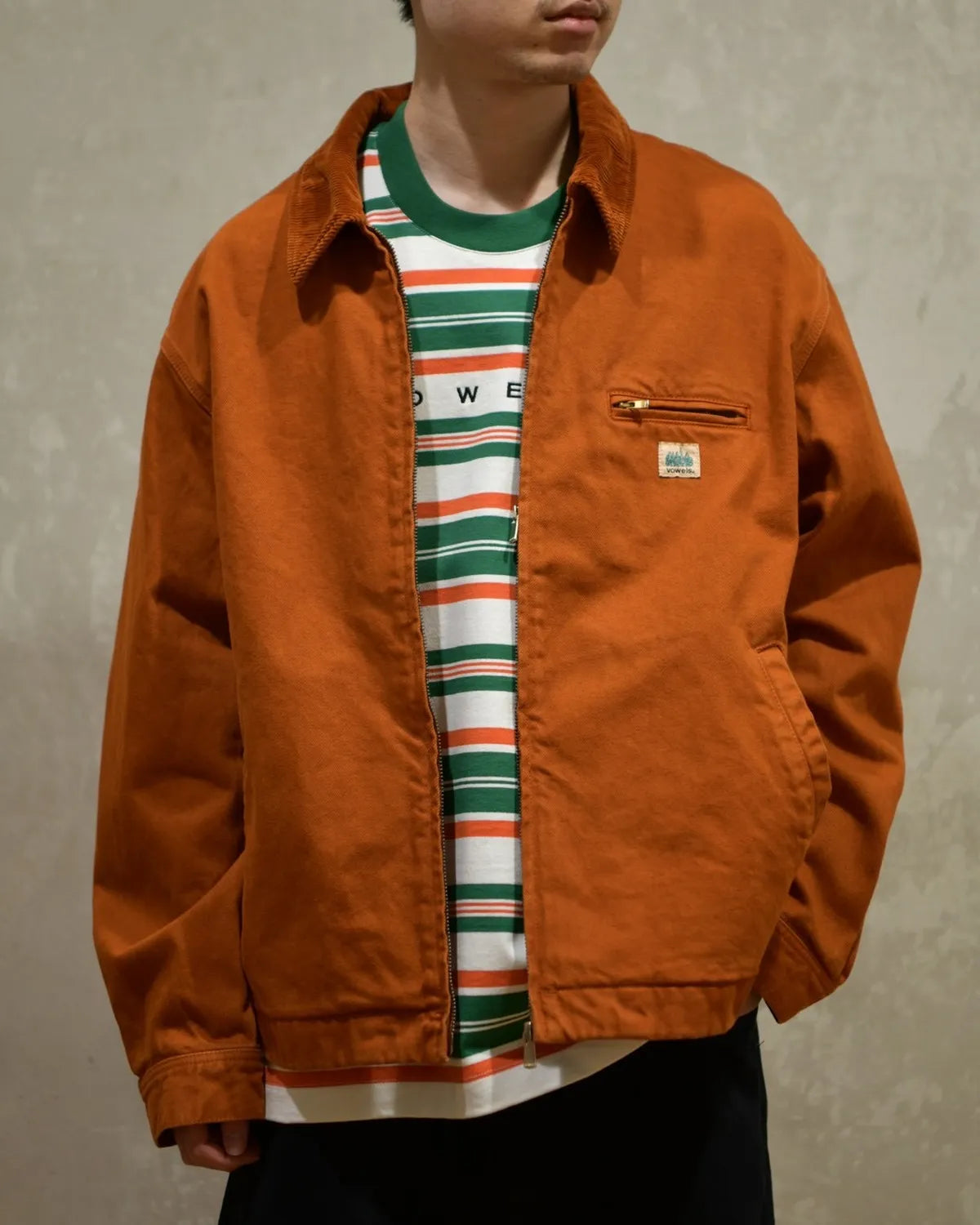 vowels / CORD COLLARED ZIP UP (VO-26SS-OW065)