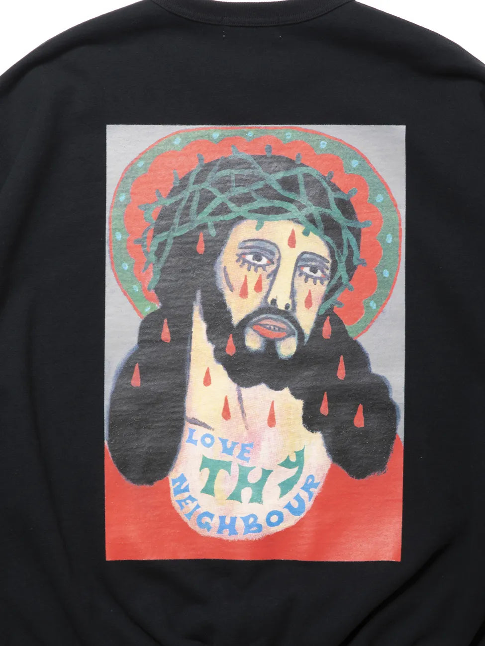 COOTIE PRODUCTIONS® / × Jakob Morley  Print Sweat Crew -LOVE THY NEIGHBOUR- (CTE-24A325)