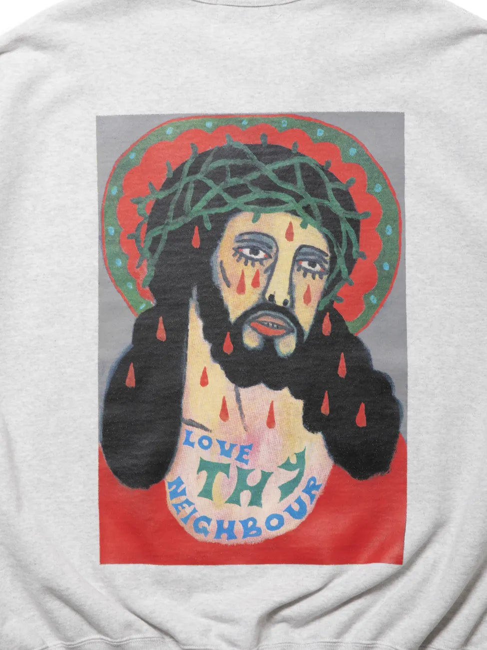 COOTIE PRODUCTIONS® / × Jakob Morley  Print Sweat Crew -LOVE THY NEIGHBOUR- (CTE-24A325)