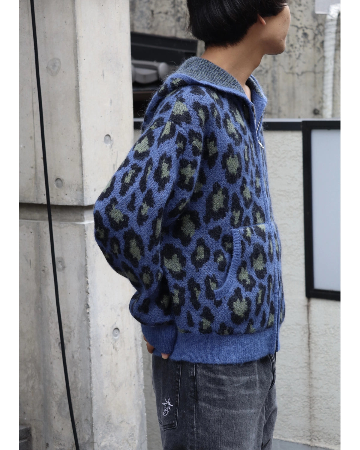 WOKE EDGE / Leoparad Mohair Zip Knit (2621-15913-0053004)