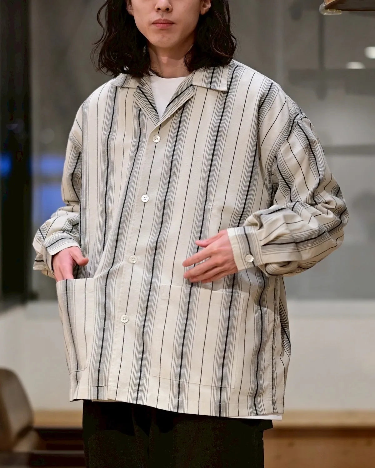 トップス Dobby Chain Stripe L/S Cavana Shirt COOTIE PRODUCTIONS（クーティー プロダクションズ）/ Dobby Chain