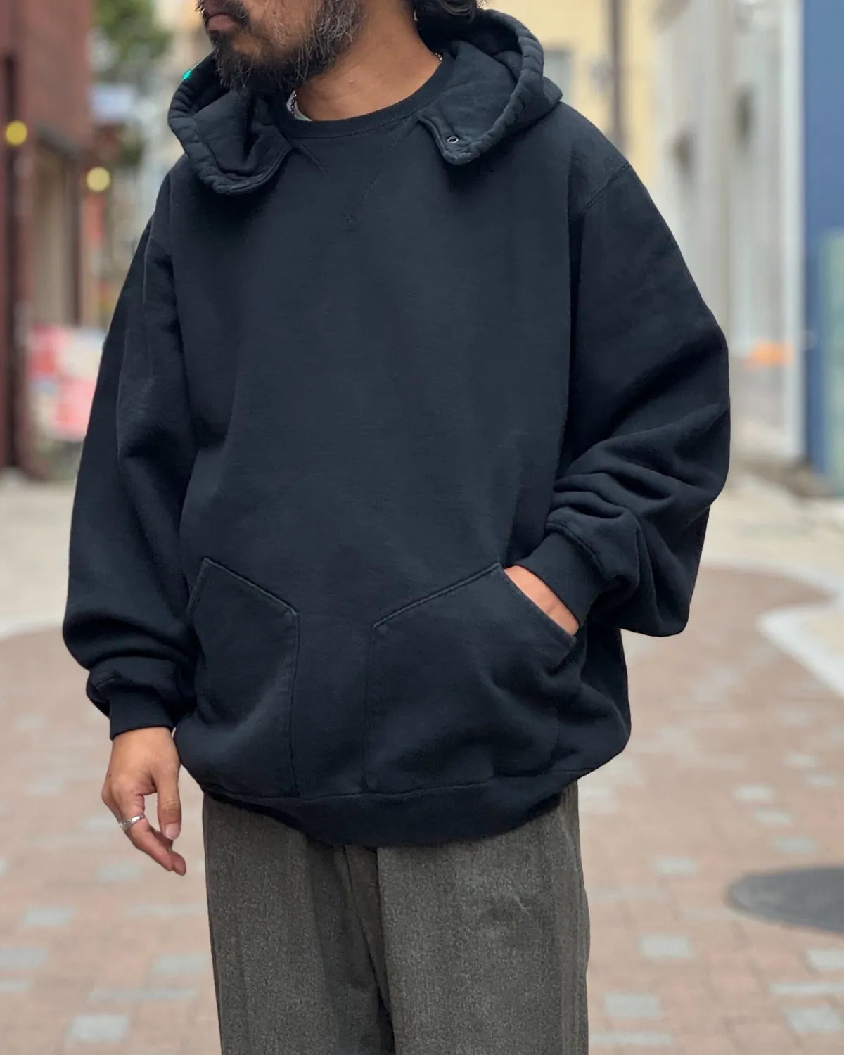 A.PRESSE / Vintage Attached Snap Hood Sweat Parka (26AAP-05-13)