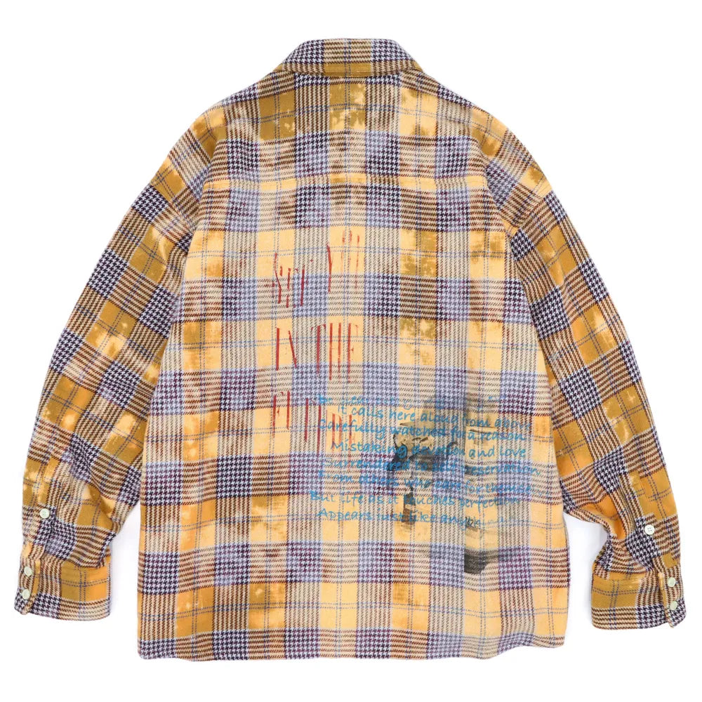 mindseeker / Collage Print Bleached Check Shirts