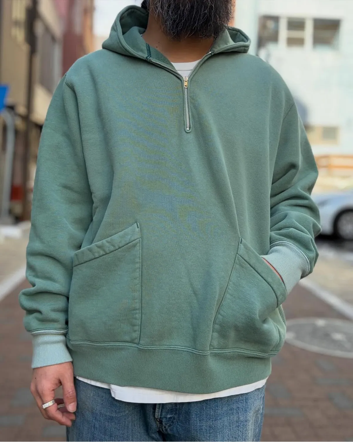 A.PRESSE / Vintage Sailor Hood Half Zip Sweatshirt (26SAP-05-13)