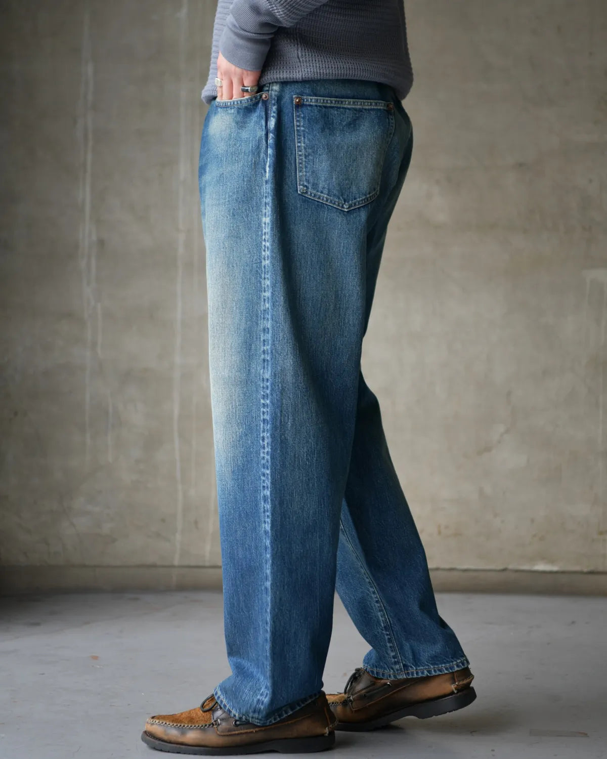 No.22 Washed Wide Denim Pants [INDIGO] - Fresh Service