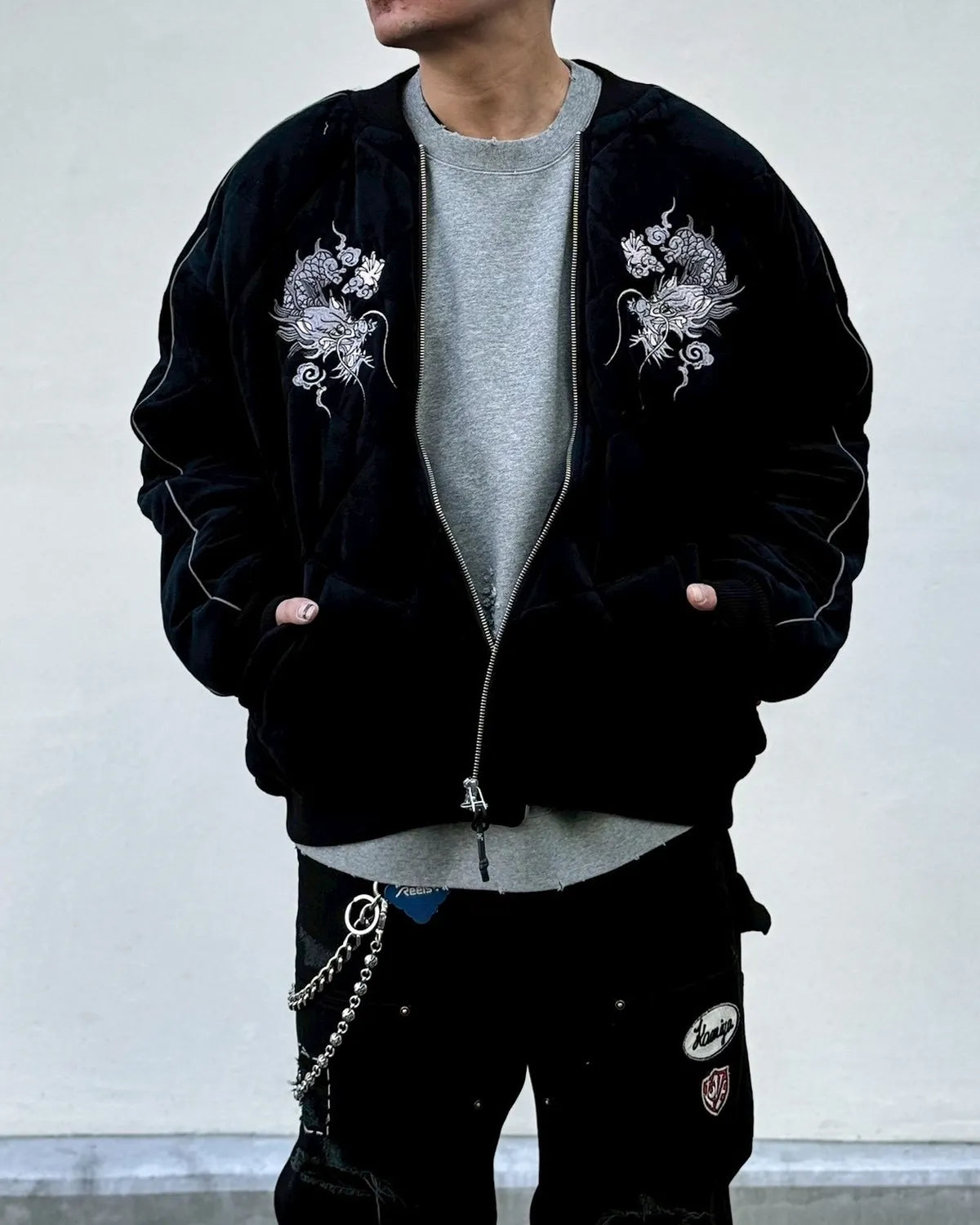 DELUXE / DELUXE × TIGHTBOOTH VELOUR SOUVENIR JKT (26SD5344)