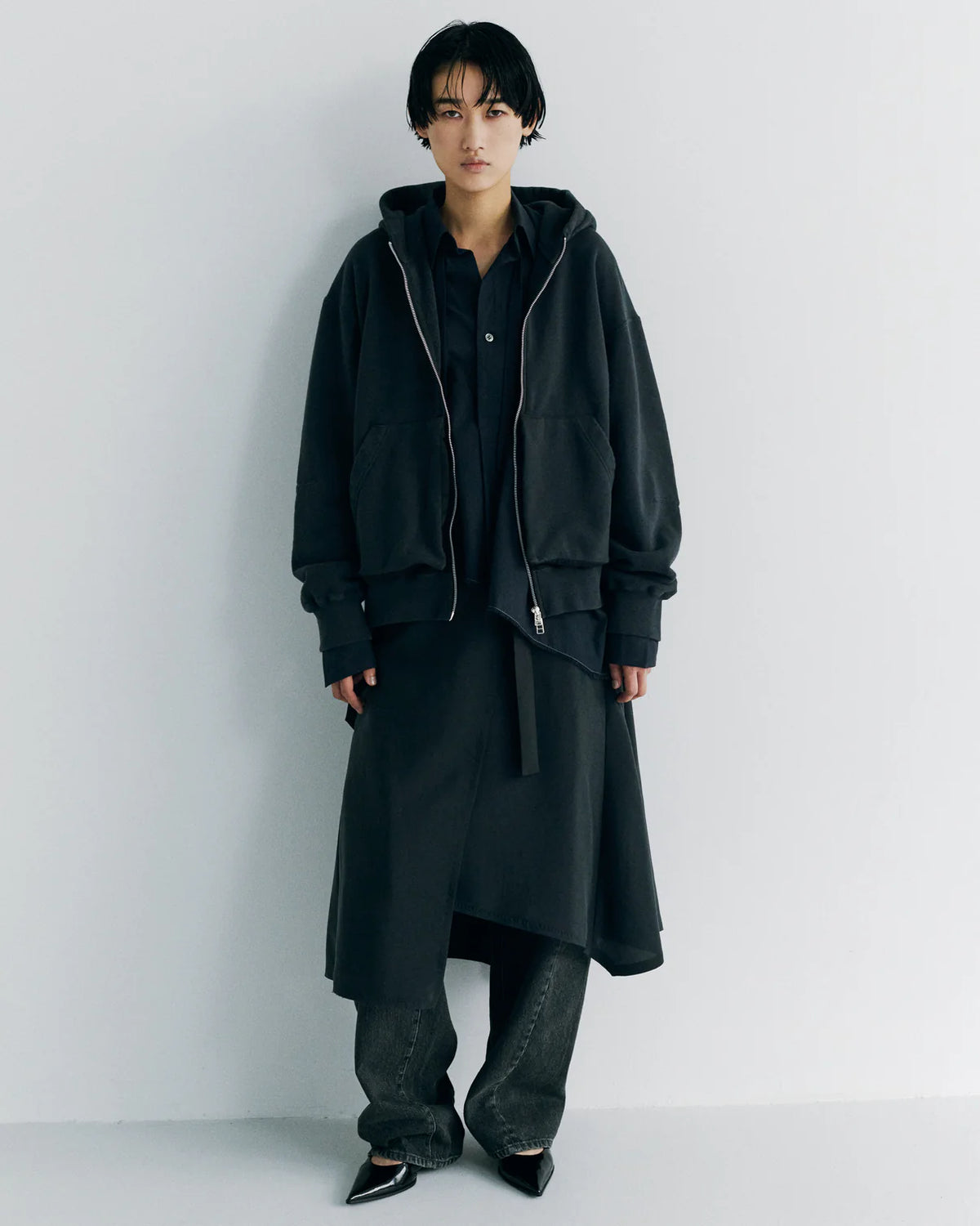 NTN / SILK NYLON HEXAGON CARGO SKIRT (N006-042140)